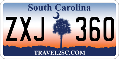 SC license plate ZXJ360