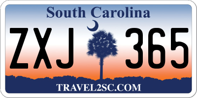 SC license plate ZXJ365