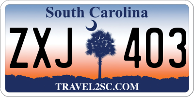 SC license plate ZXJ403