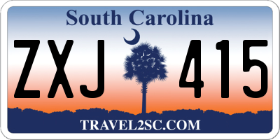 SC license plate ZXJ415