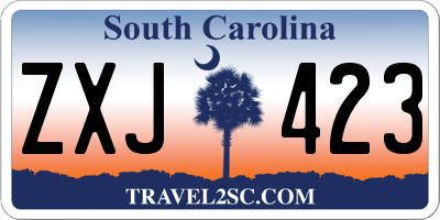 SC license plate ZXJ423