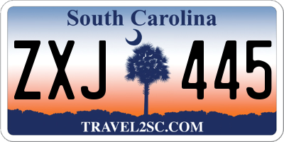 SC license plate ZXJ445