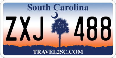 SC license plate ZXJ488