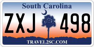 SC license plate ZXJ498