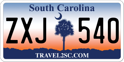 SC license plate ZXJ540