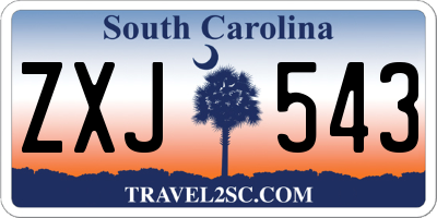 SC license plate ZXJ543