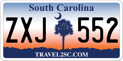 SC license plate ZXJ552