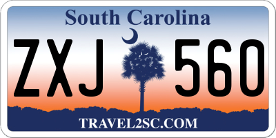SC license plate ZXJ560