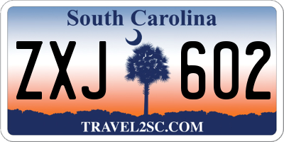 SC license plate ZXJ602