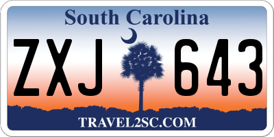 SC license plate ZXJ643