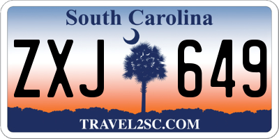 SC license plate ZXJ649