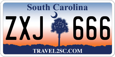 SC license plate ZXJ666