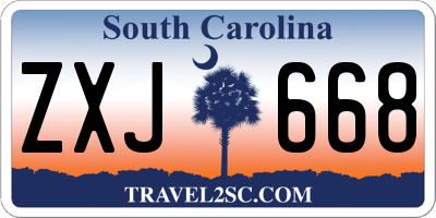 SC license plate ZXJ668