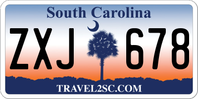 SC license plate ZXJ678