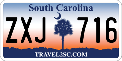 SC license plate ZXJ716
