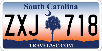 SC license plate ZXJ718