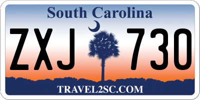 SC license plate ZXJ730