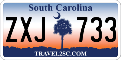 SC license plate ZXJ733