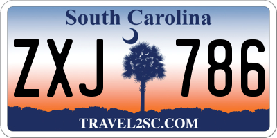 SC license plate ZXJ786