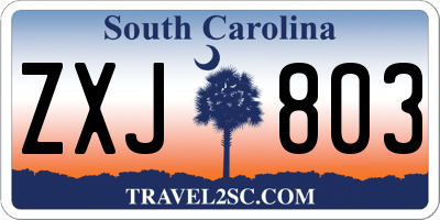 SC license plate ZXJ803