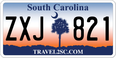SC license plate ZXJ821