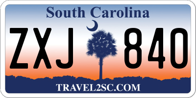 SC license plate ZXJ840
