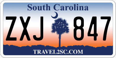 SC license plate ZXJ847