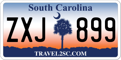 SC license plate ZXJ899