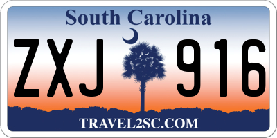 SC license plate ZXJ916