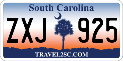 SC license plate ZXJ925