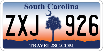 SC license plate ZXJ926