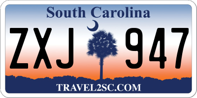 SC license plate ZXJ947
