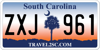 SC license plate ZXJ961