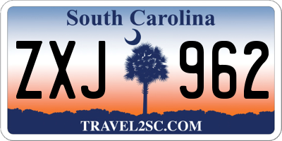 SC license plate ZXJ962