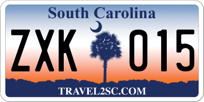 SC license plate ZXK015