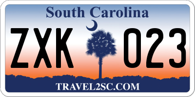 SC license plate ZXK023