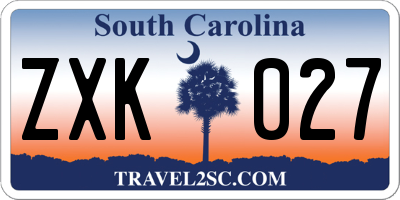 SC license plate ZXK027