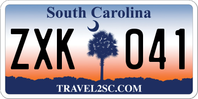 SC license plate ZXK041