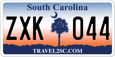 SC license plate ZXK044