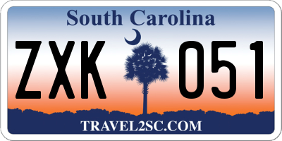 SC license plate ZXK051