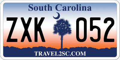 SC license plate ZXK052