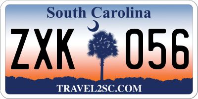 SC license plate ZXK056