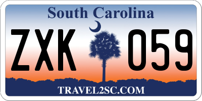 SC license plate ZXK059