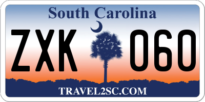 SC license plate ZXK060