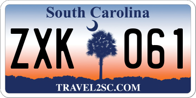 SC license plate ZXK061