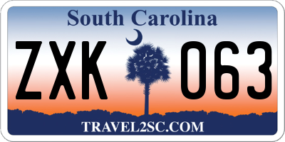 SC license plate ZXK063