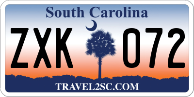 SC license plate ZXK072