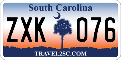 SC license plate ZXK076