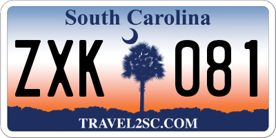 SC license plate ZXK081