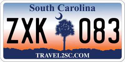 SC license plate ZXK083